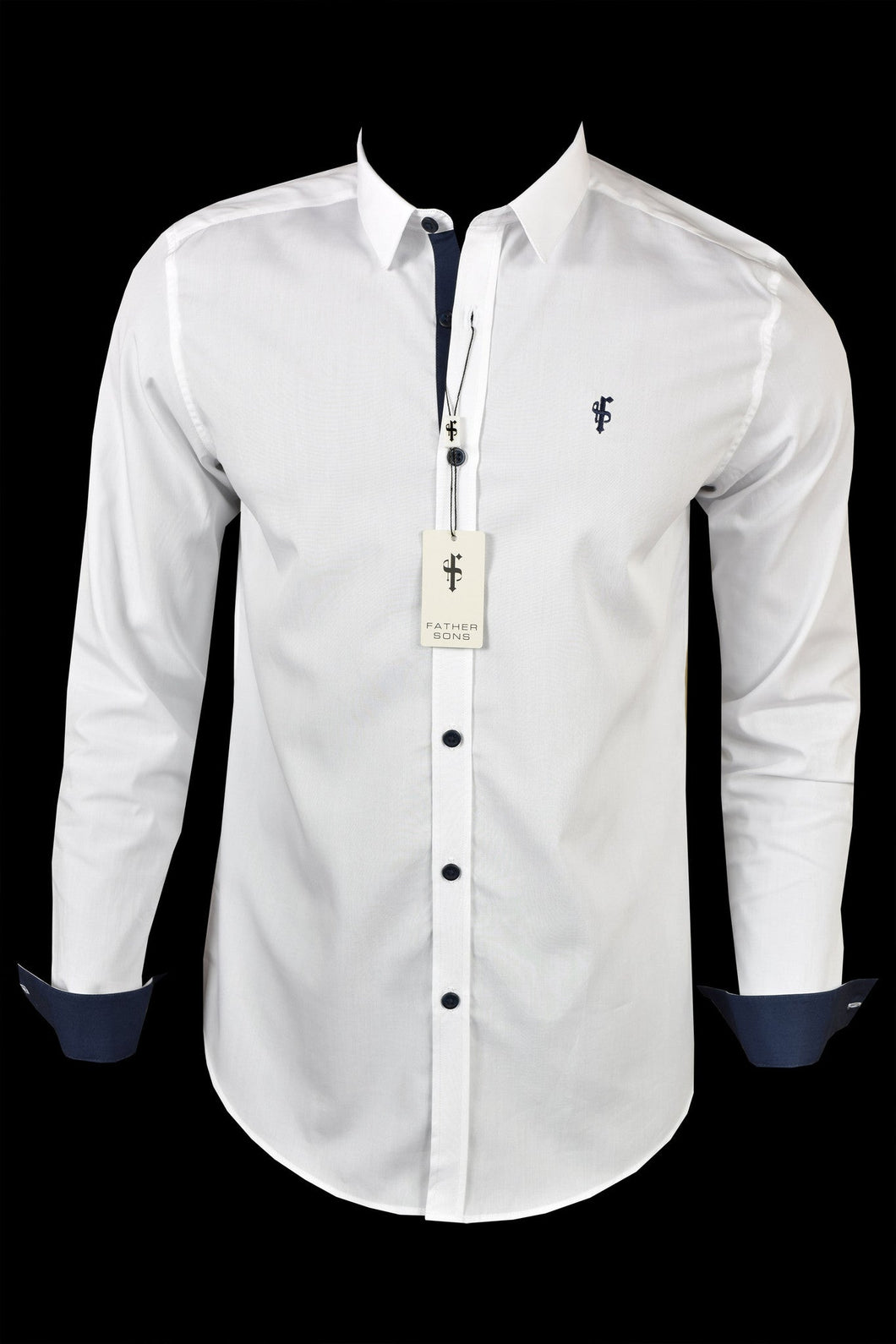 Luxury Sons Classic White & Navy Contrast - FS153 (LAST CHANCE)