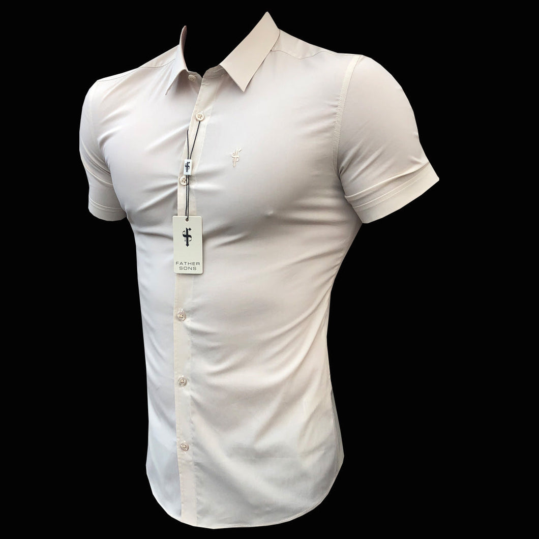 Luxury Sons Super Slim Stretch Classic Sand Short Sleeve - FS239