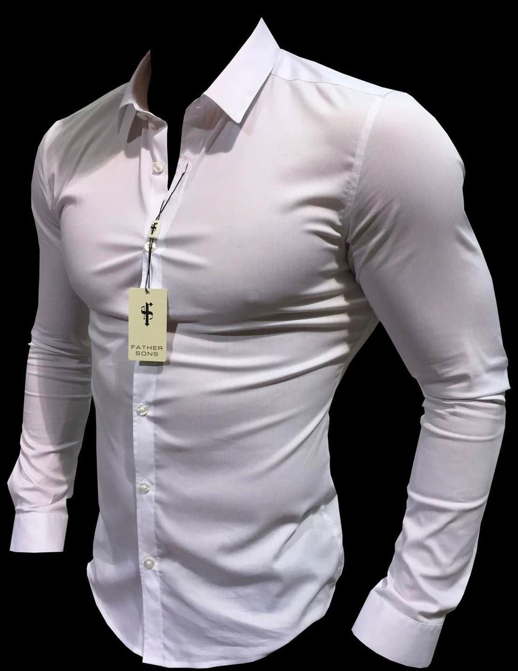 Luxury Sons Super Slim Stretch Classic White No Embroidery - FS877