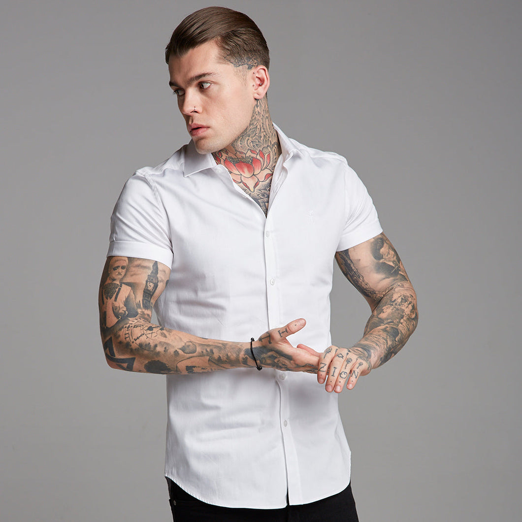 Luxury Sons Classic White Luxe Egyptian Cotton Short Sleeve - FS379