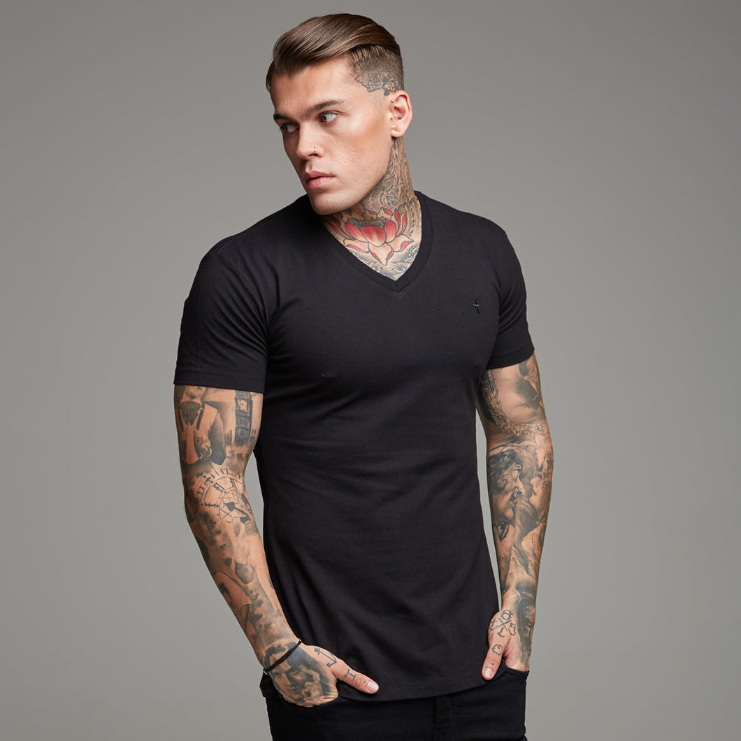 Luxury Sons Classic Black V Neck - FSH190