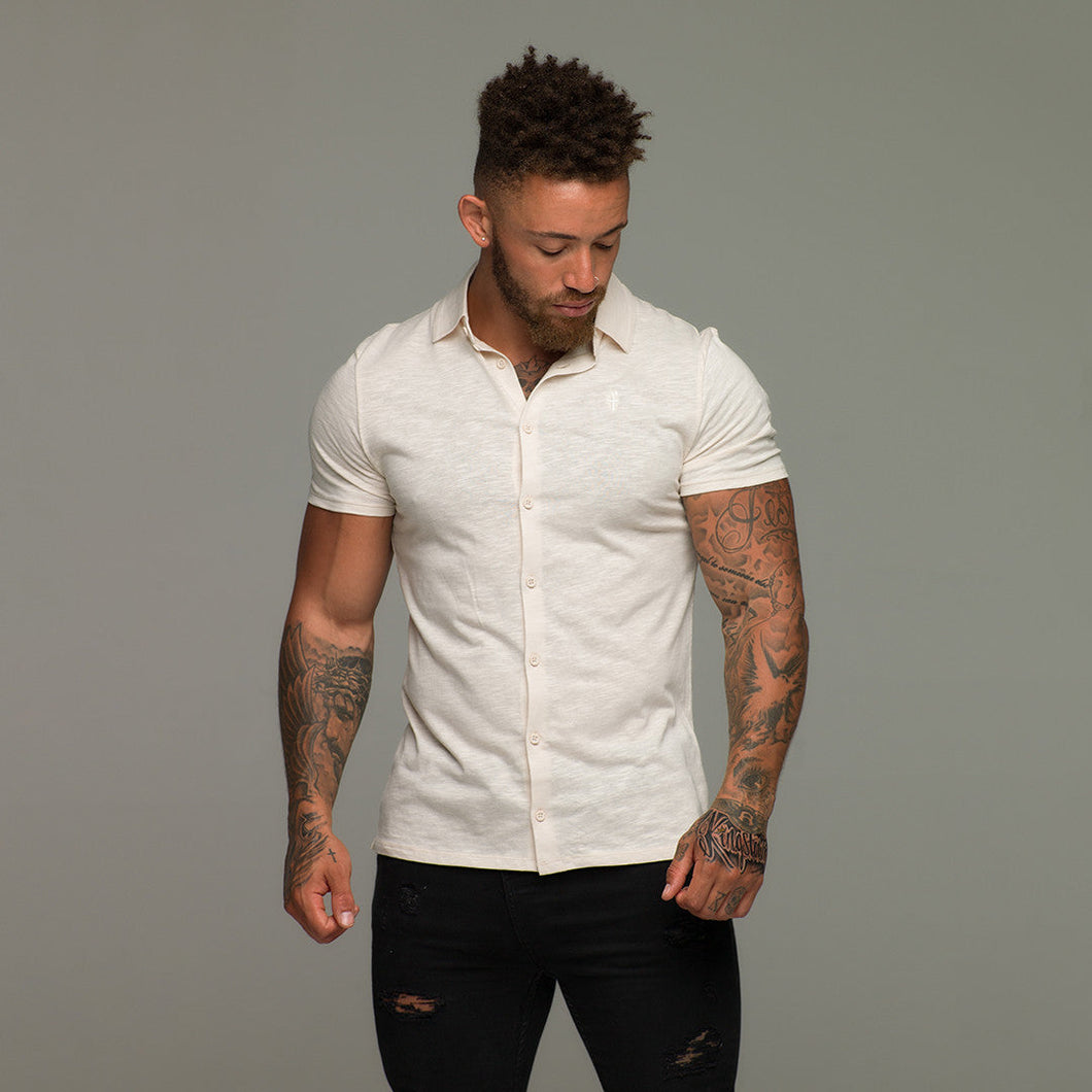 Luxury Sons Super Slim Stone Jersey Short Sleeve - FSH019 (LAST CHANCE)