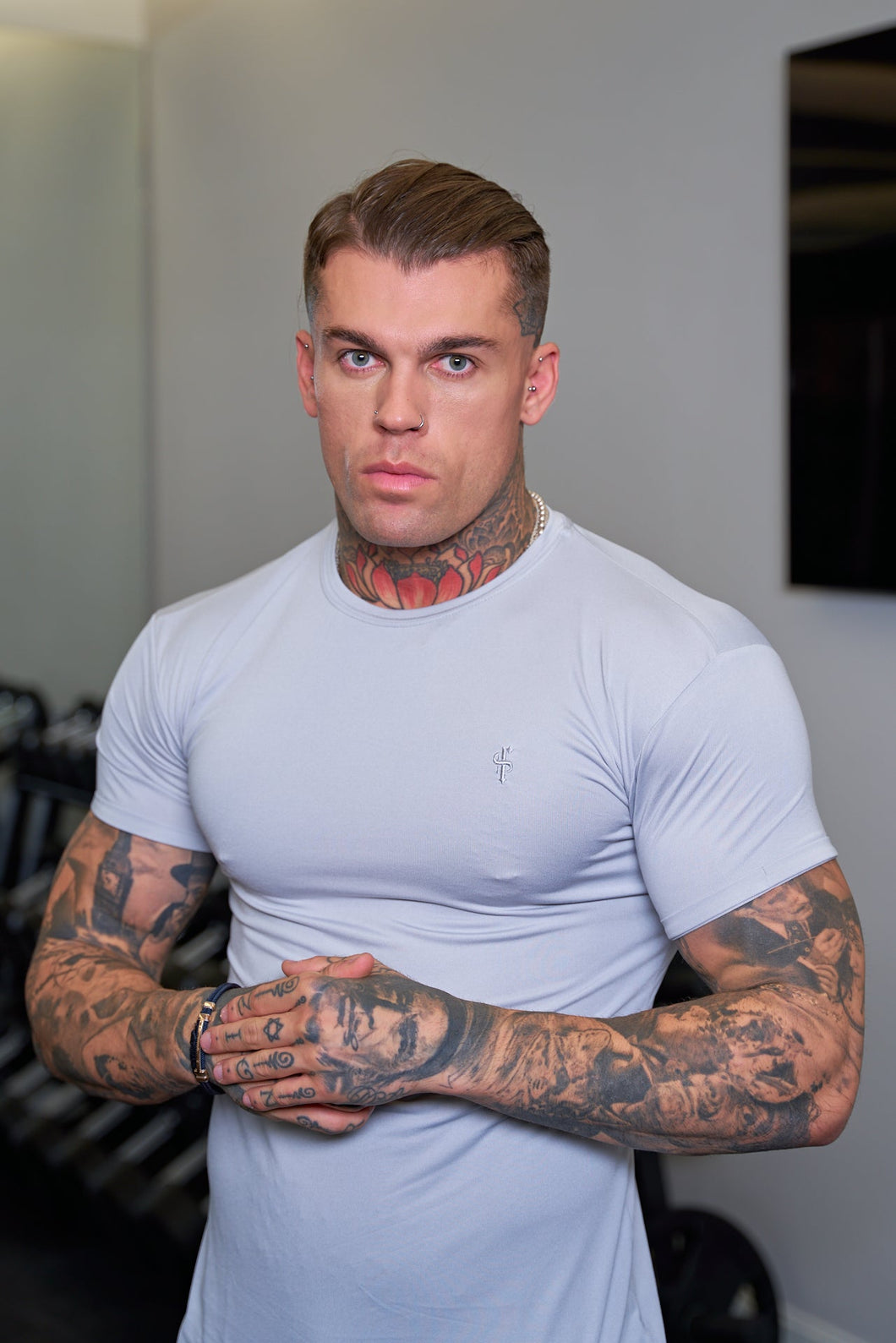 Luxury Sons Stone Grey Gym Crew - FSH679