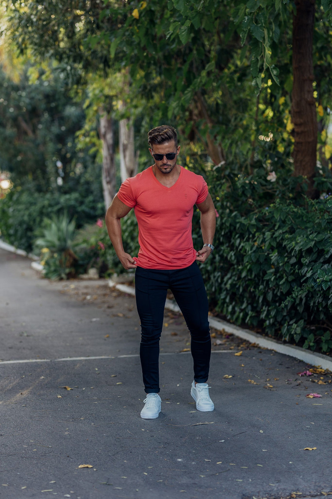 Luxury Sons Classic Coral V Neck - FSH763