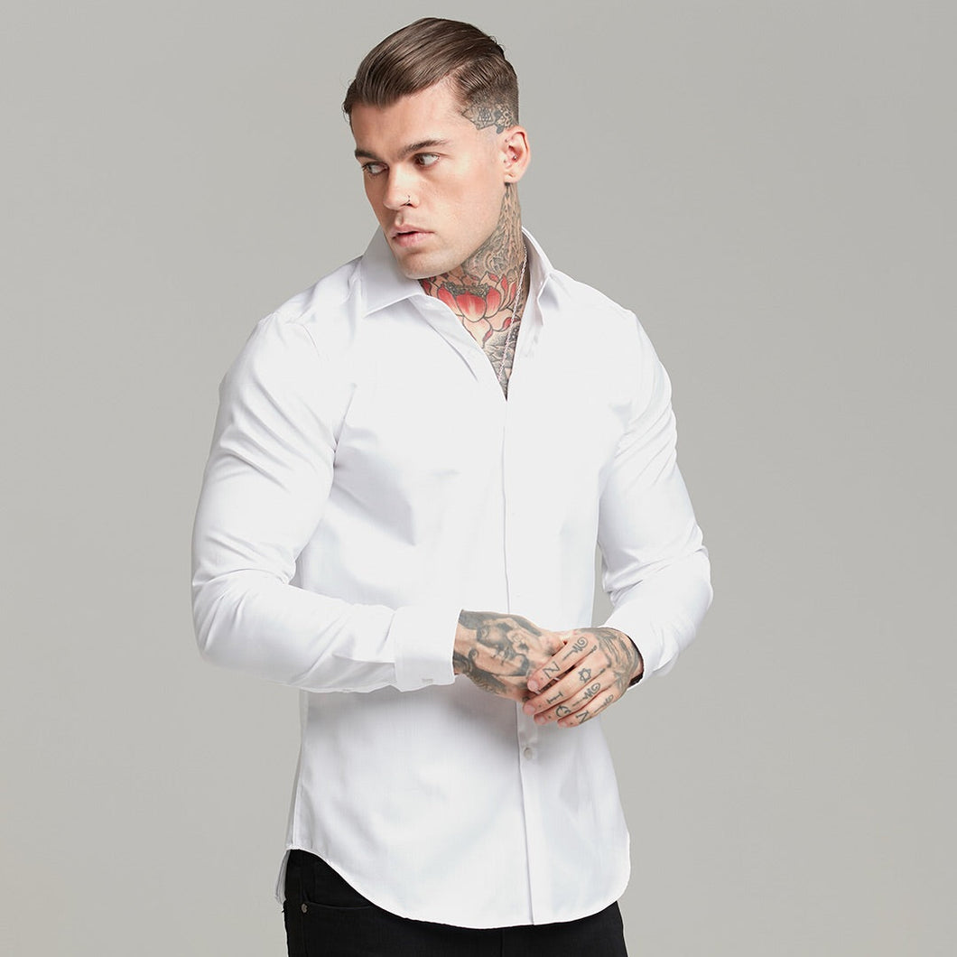 Luxury Sons Classic White Twill Cutaway Collar - FS599