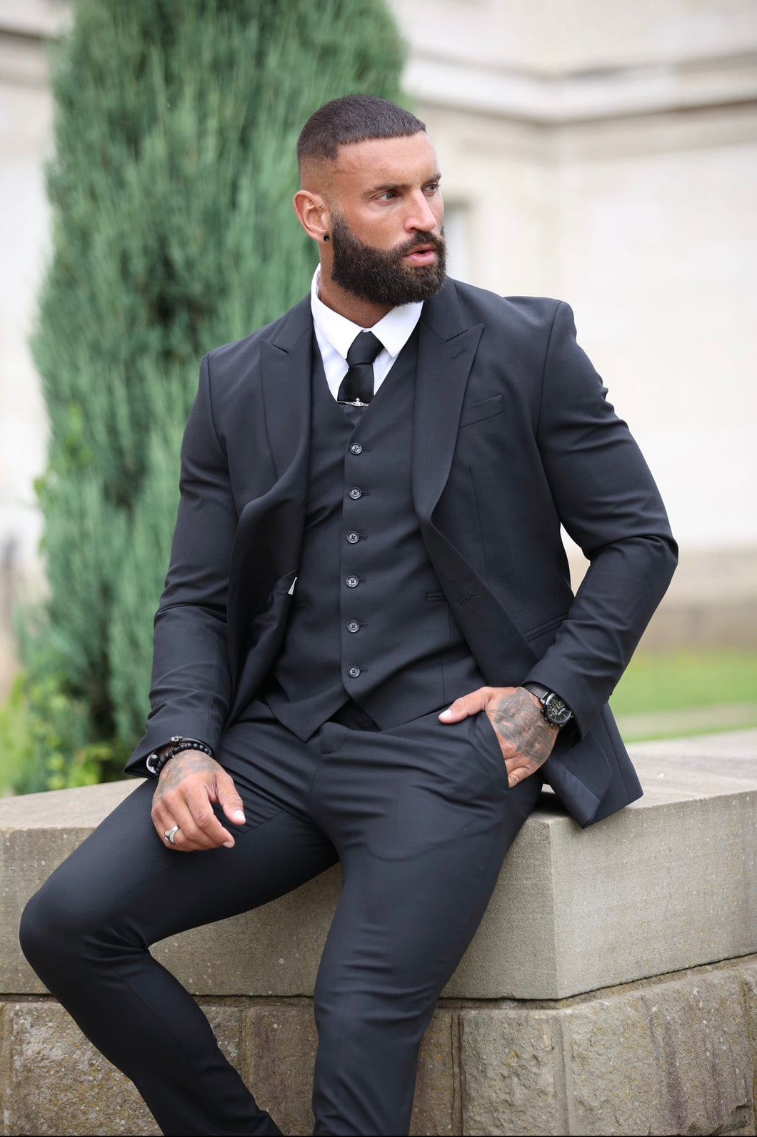 Luxury Sons Slim Formal Waistcoat Black - FSW001