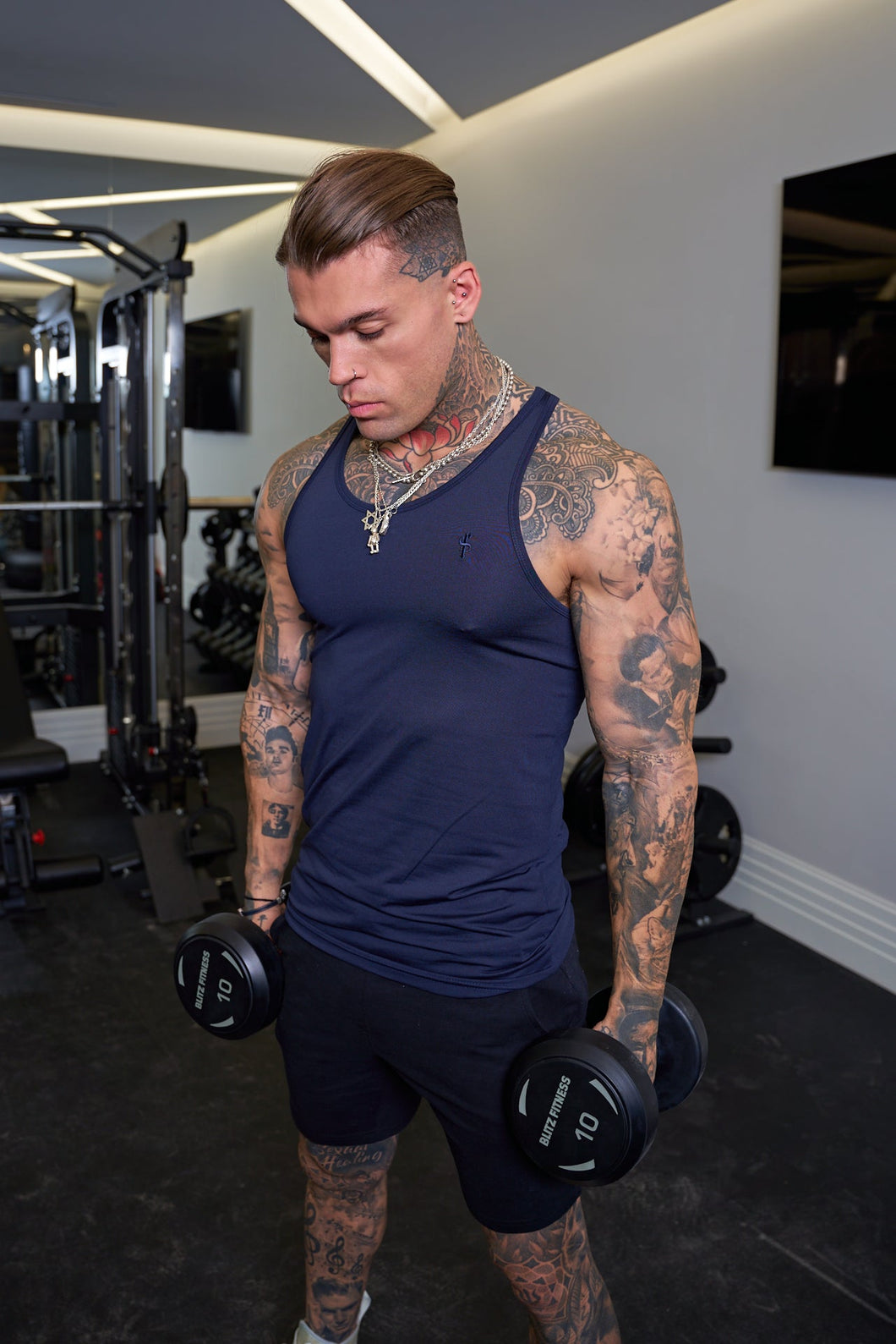 Luxury Sons Navy Gym Vest - FSH685