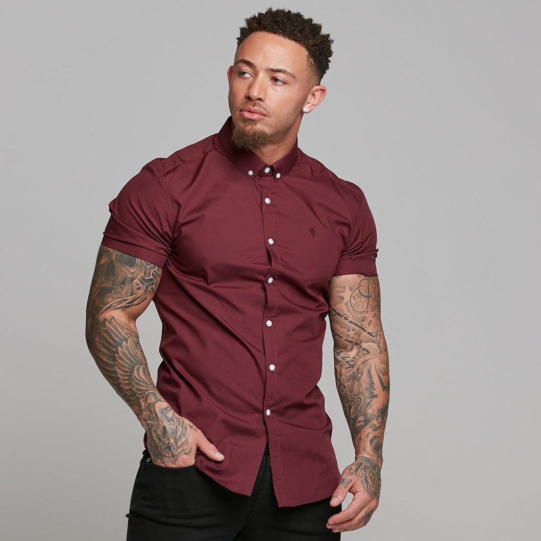 Luxury Sons Classic Burgundy Short Sleeve - FS138 (LAST CHANCE)