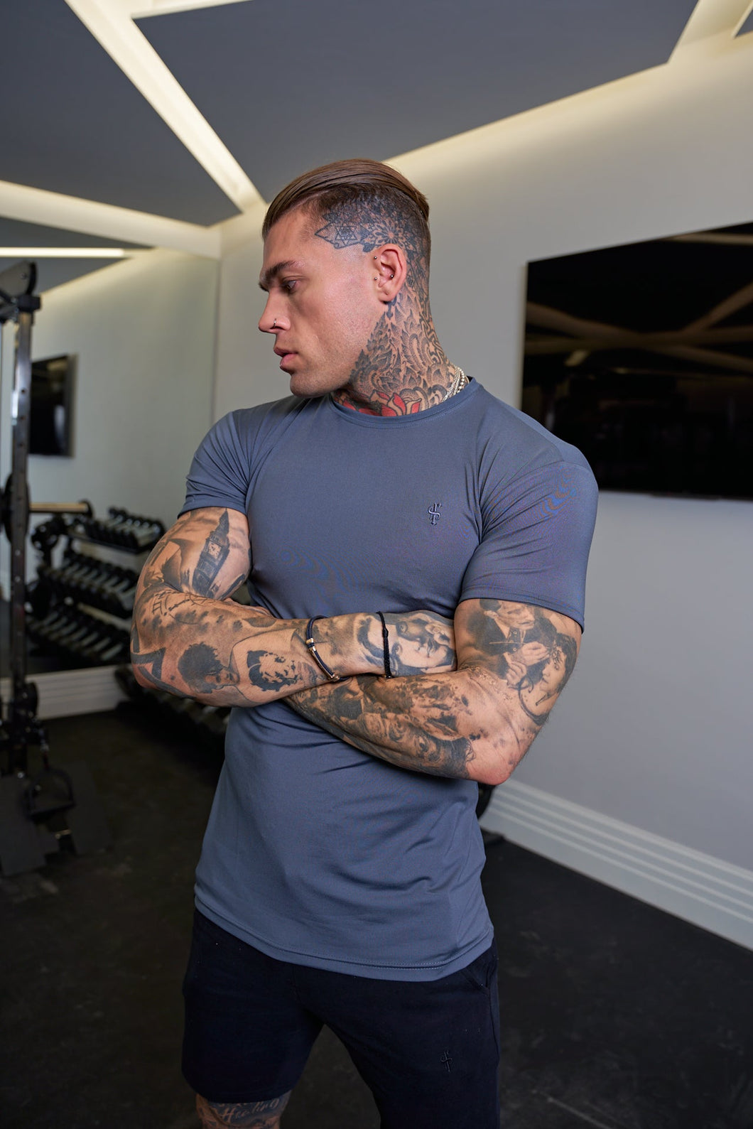 Luxury Sons Slate Grey Gym Crew - FSH680