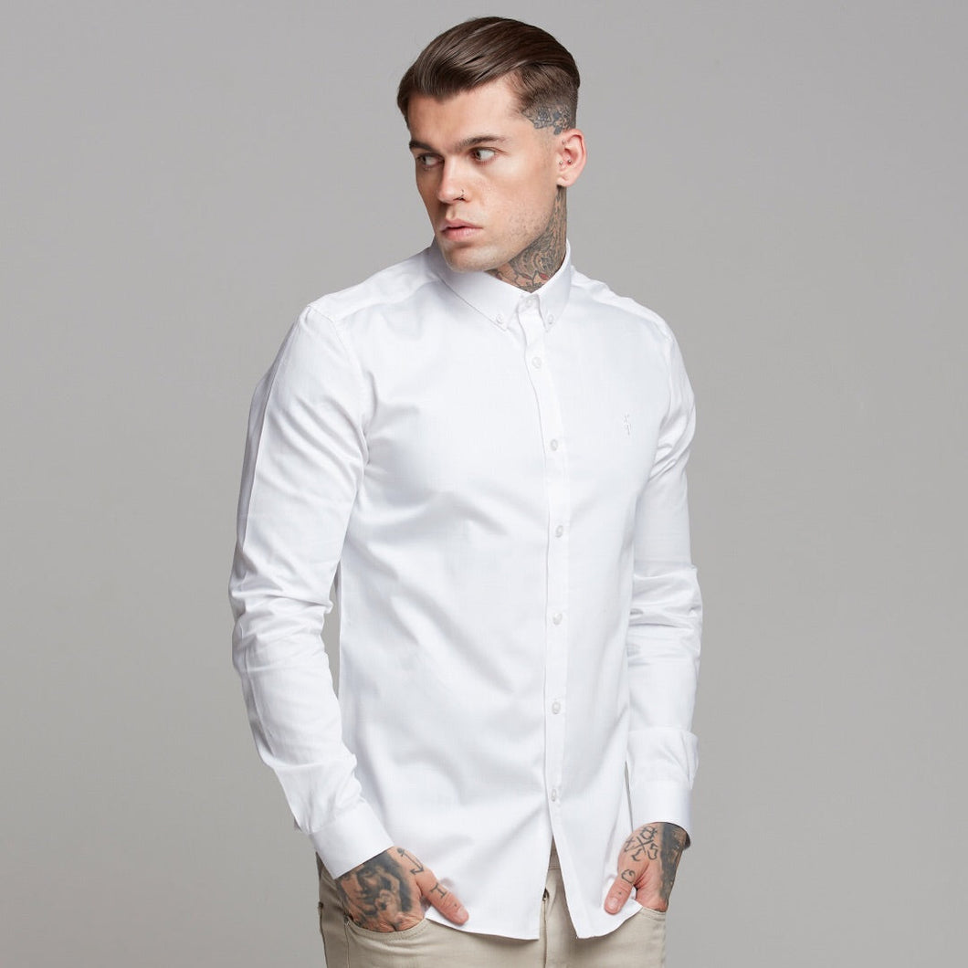 Luxury Sons Classic White Luxe Egyptian Cotton Button Down - FS493